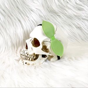 Boho green bendable PU leather leaf headband